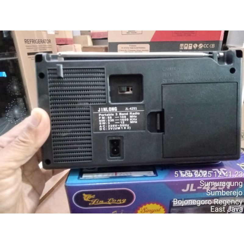Portable Radio JL-4251,AC/DC,3Band,Sinyal kuat,AM/FM