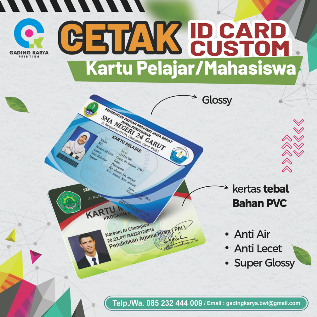 

CETAK ID CARD BAHAN PVC PREMIUM TEBAL BISA BUAT MY PERTAMINA, ID CARD, BPJS, NPWP, KTA, NISN, DLL BISA LANGSUNG JADI DAN SIAP KIRIM