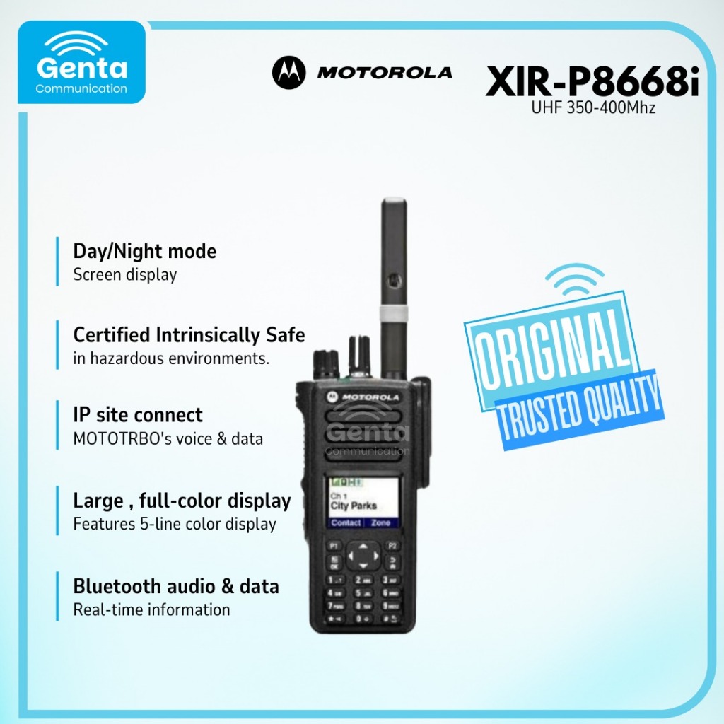 HT MOTOROLA XIR-P8668i / MOTOROLA XIR P8668i UHF 350-400Mhz GARANSI BARU ORIGINAL TERMURAH