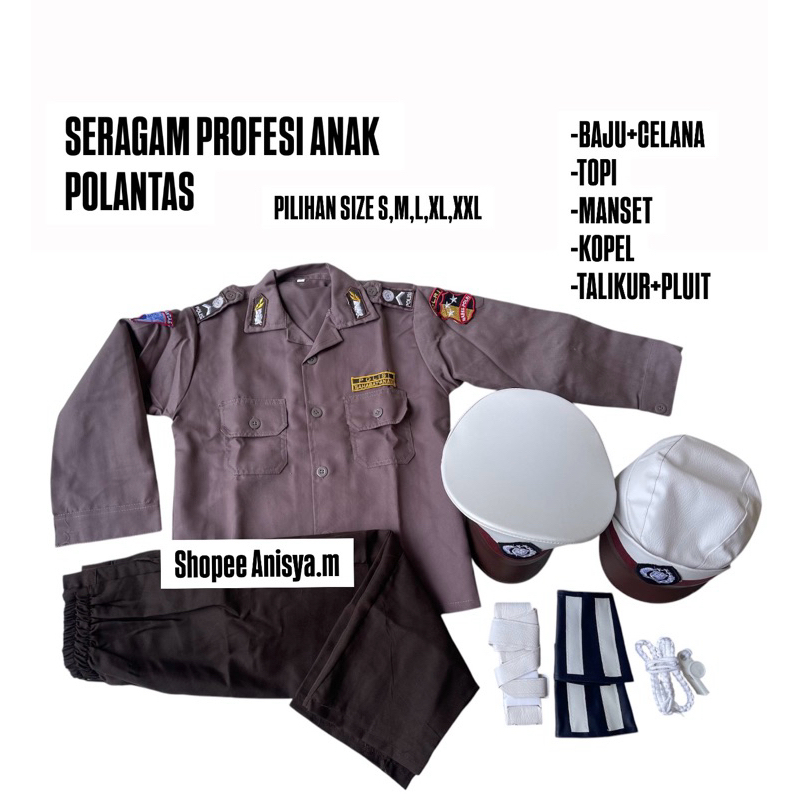 SERAGAM POLISI ANAK/BAJU POCIL/SERAGAM POCIL/BAJU PROFESI ANAK