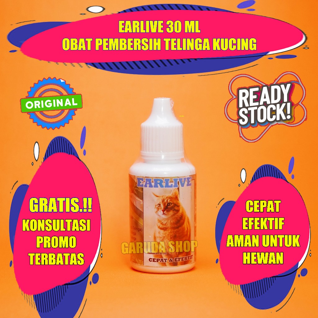 TERBAIK EARLIVE OBAT TETES KUTU TELINGA KUCING ANJING OBAT KUPING HEWAN 30 ML