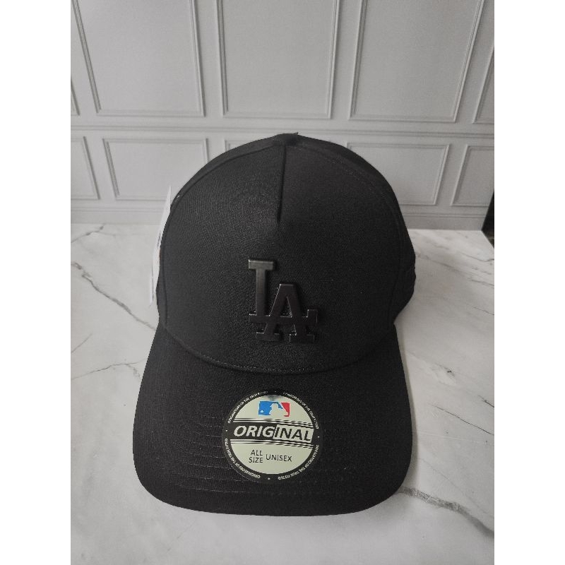 Topi Baseball Premium Fullblack logo LA Besi
