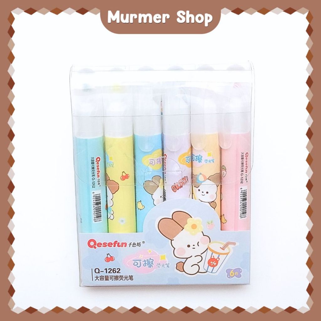 

Highlighter Erasable Qesefun Q-1262 Isi 6 Penanda Halaman Buku