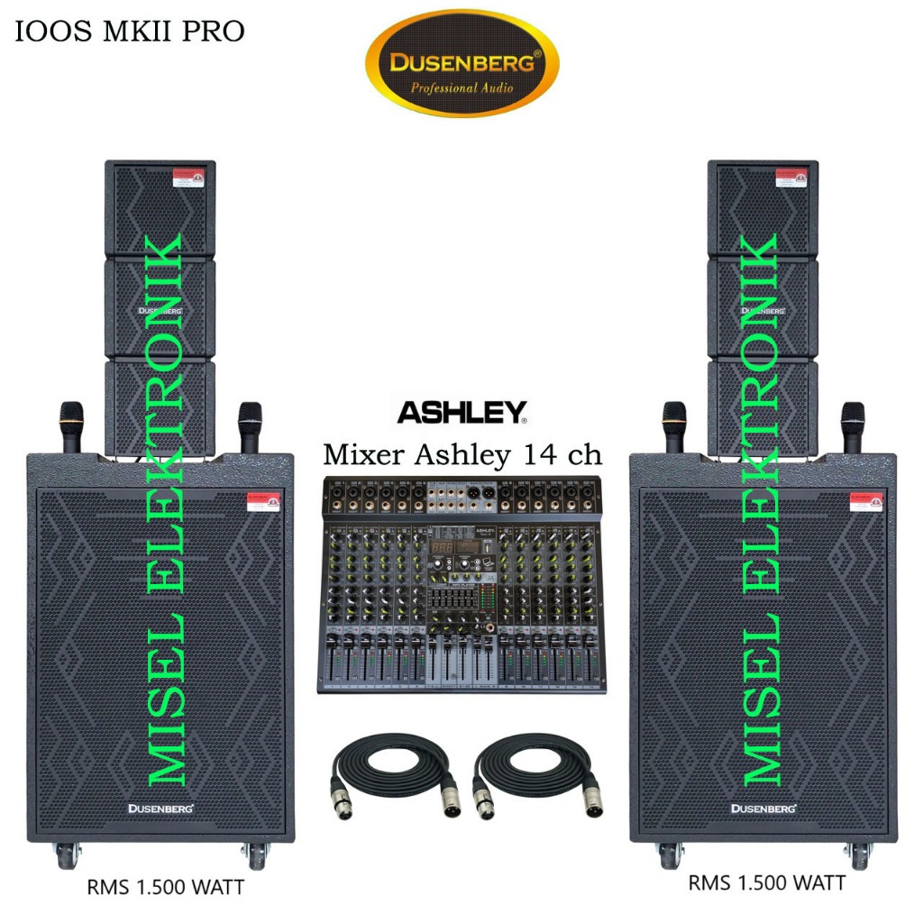 Paket Sound System Speaker Portable 15 Inch Dusenberg IOOS MKII PRO Mixer Audio 14 Ch