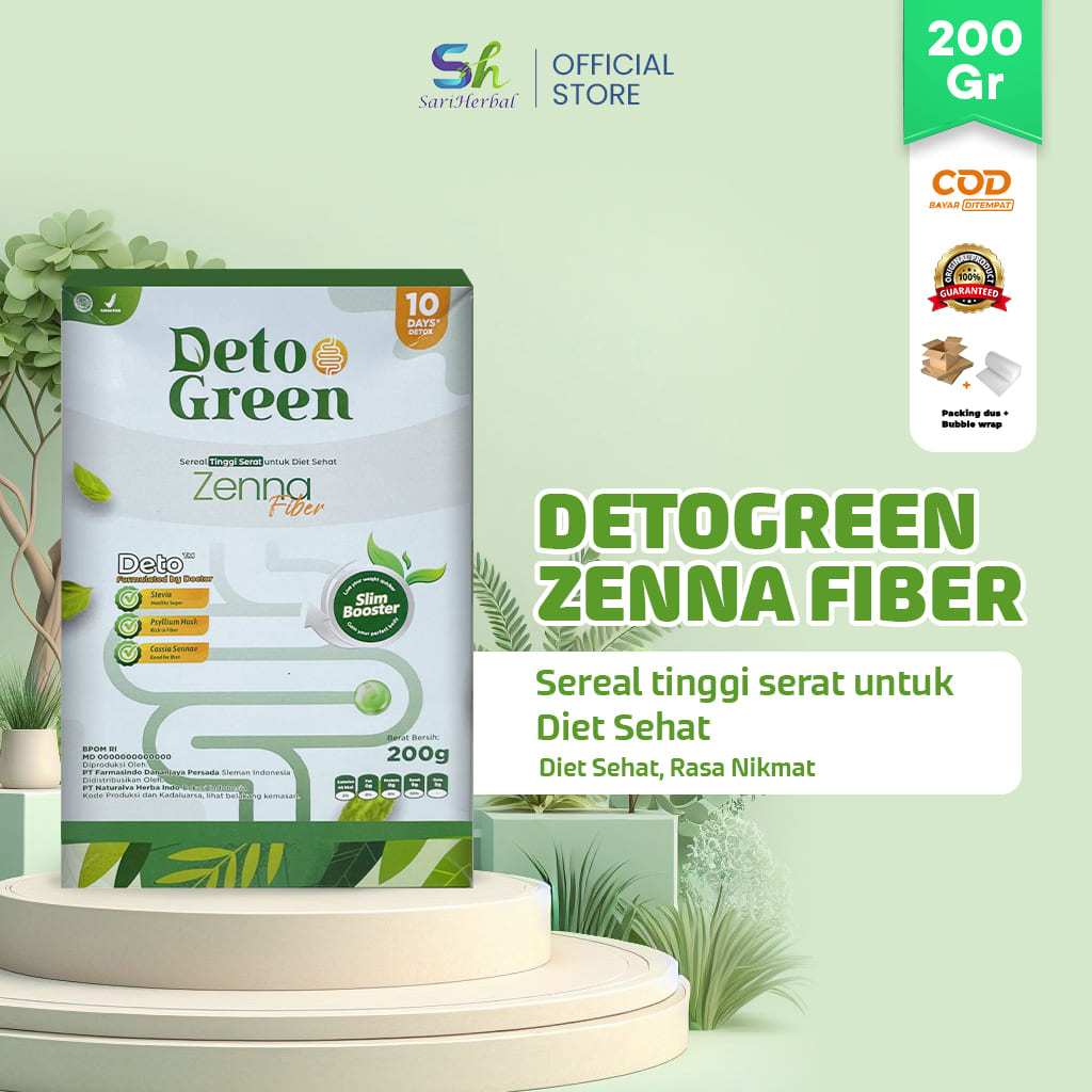 

Detogreen Zenna Slim Booster Sereal Diet Sehat Turun Berat Badan 200 Gram