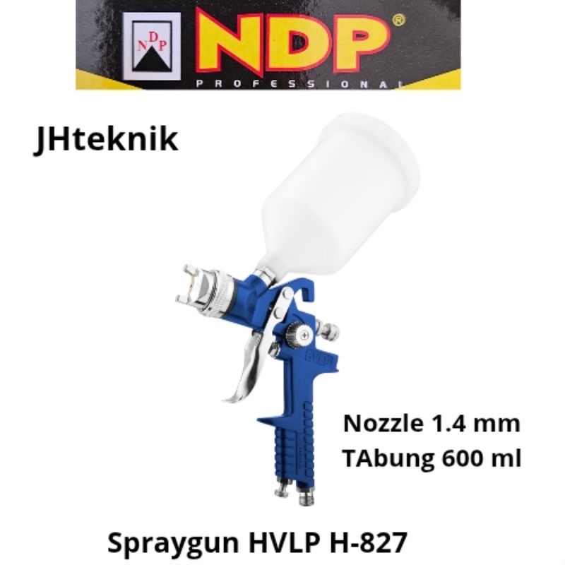JHTeknik Spraygun HVLP H827 Nozzle 1,4mm NDP/Alat Semprot Cat Spray Gun HVLP Nozzle 1,4mm Tabung 600