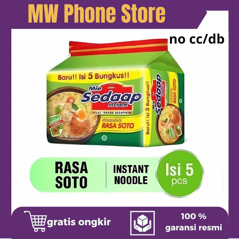 

Sedaap Mie Instant Kuah Rasa Soto Kemasan bag isi 5