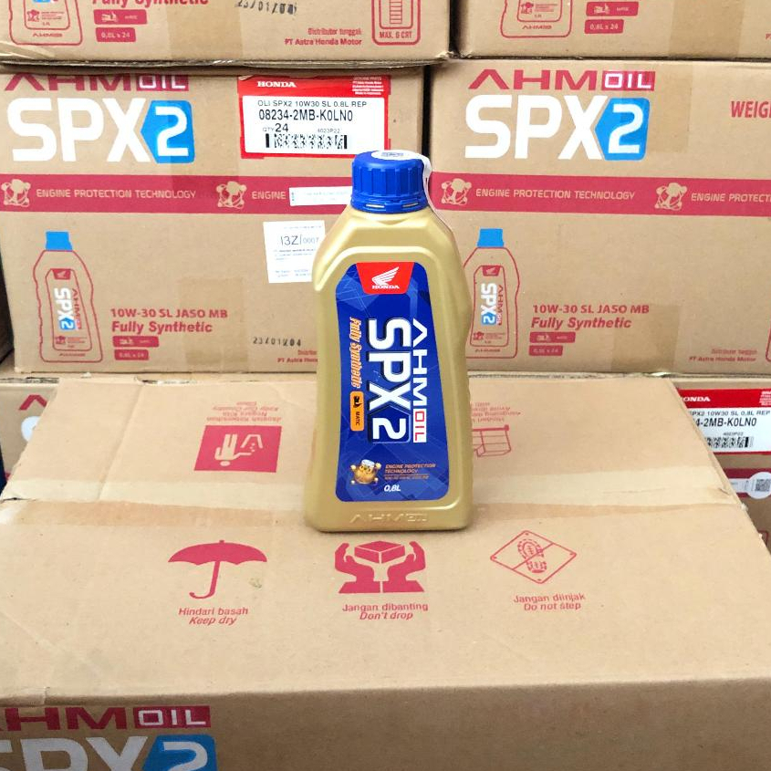 ( PAKET 1 DUS 24 BTL ) OLI AHM SPX2 0.8 LITER 10W-30 ( Idemitsu Barcode )