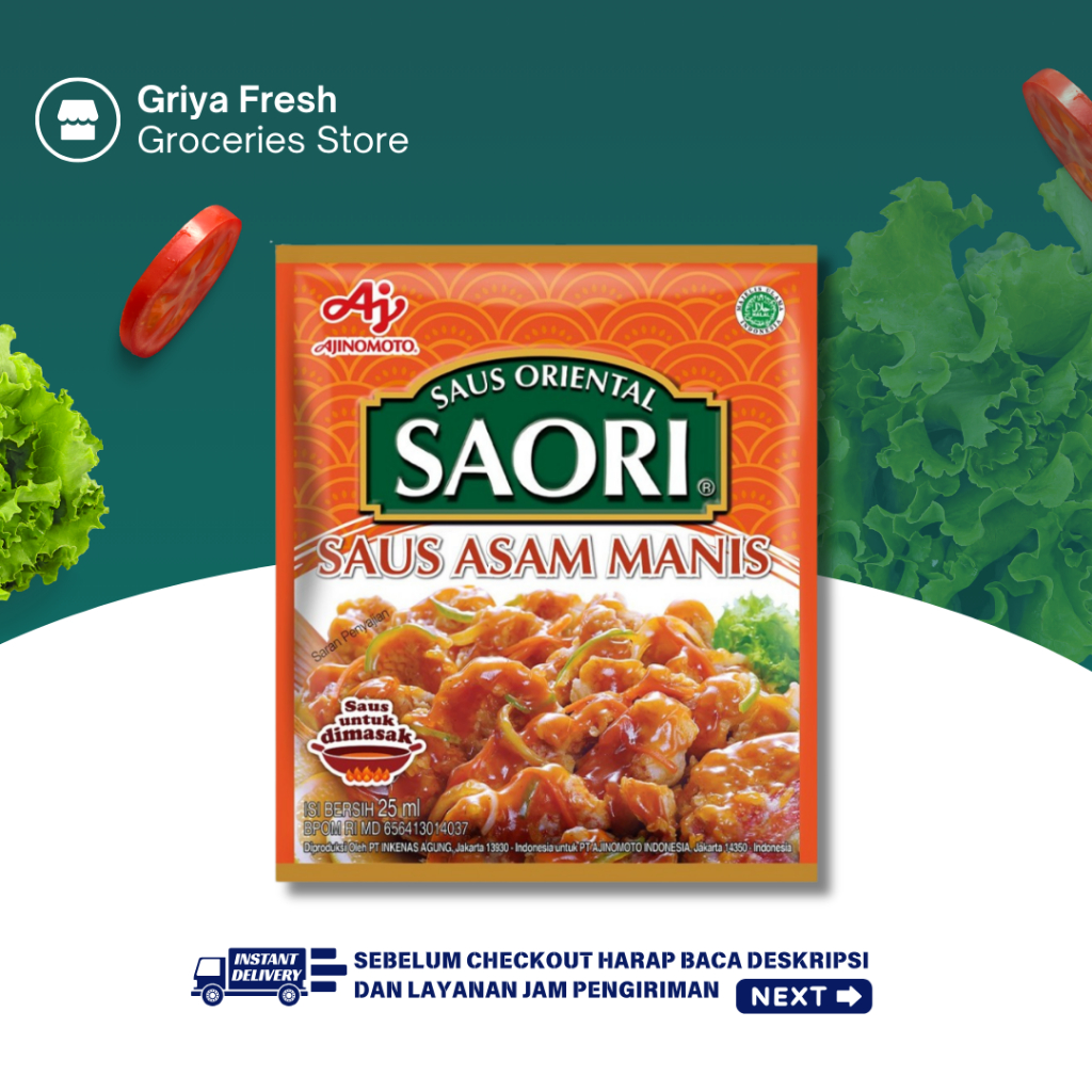 

Saori Saus Asam Manis 23 ml - Kirim Instant