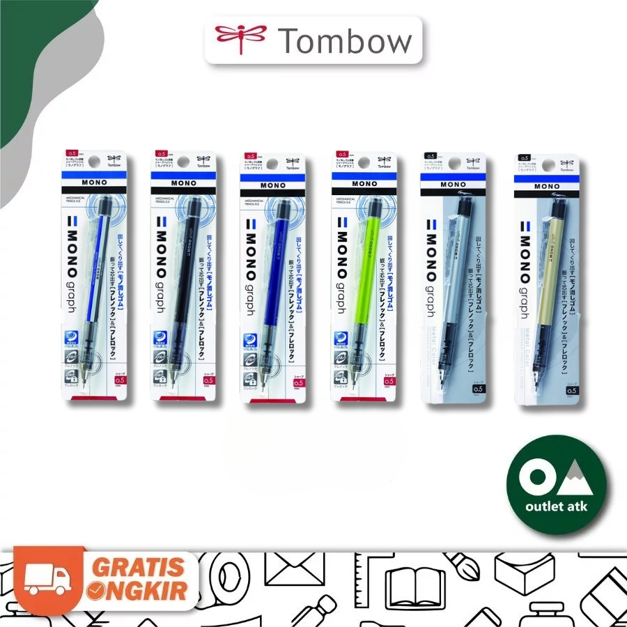 

Pensil Mekanik Tombow Mono Graph 0.5 mm Jepang Asli - Mechanical Pencil Original Japan