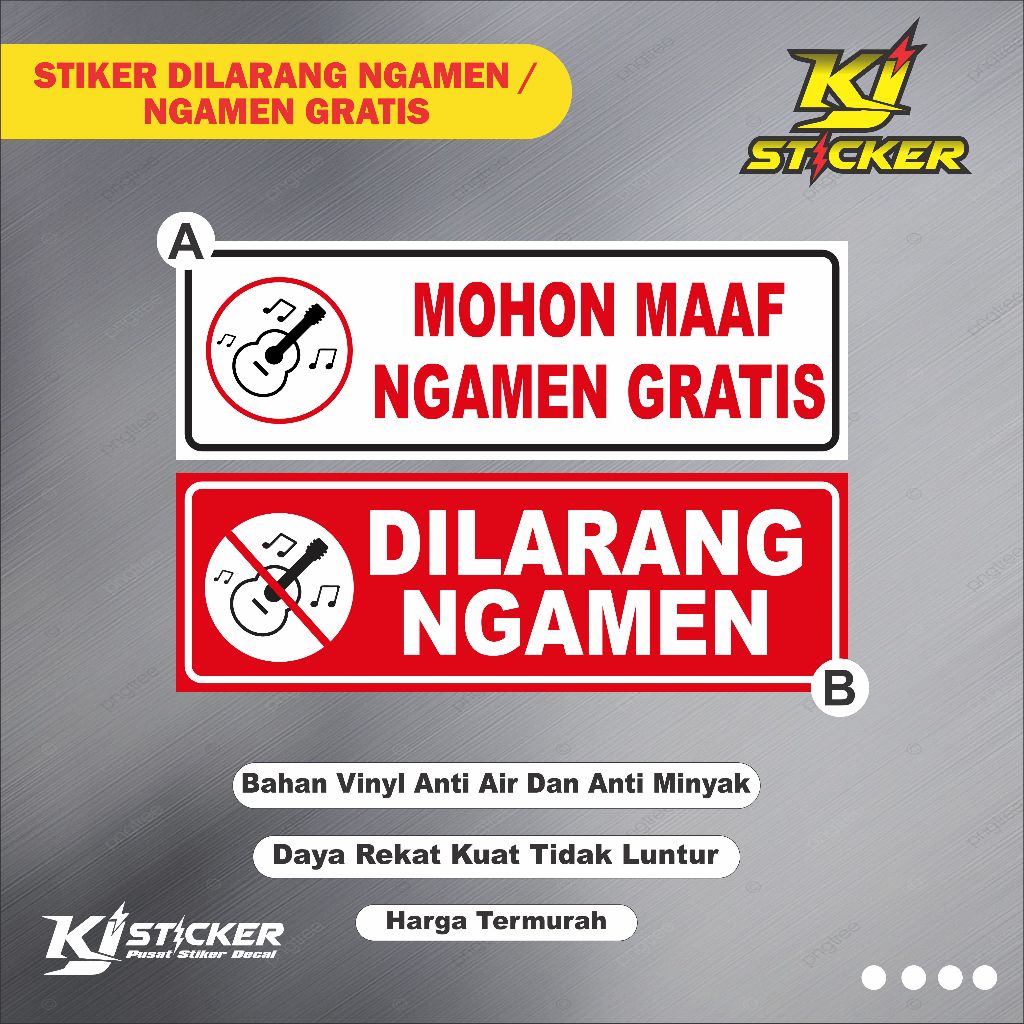 

KJ STIKER Promo Stiker Dilarang Ngamen / Stiker Pengamen Dilarang Masuk / Stiker Ngamen Gratis