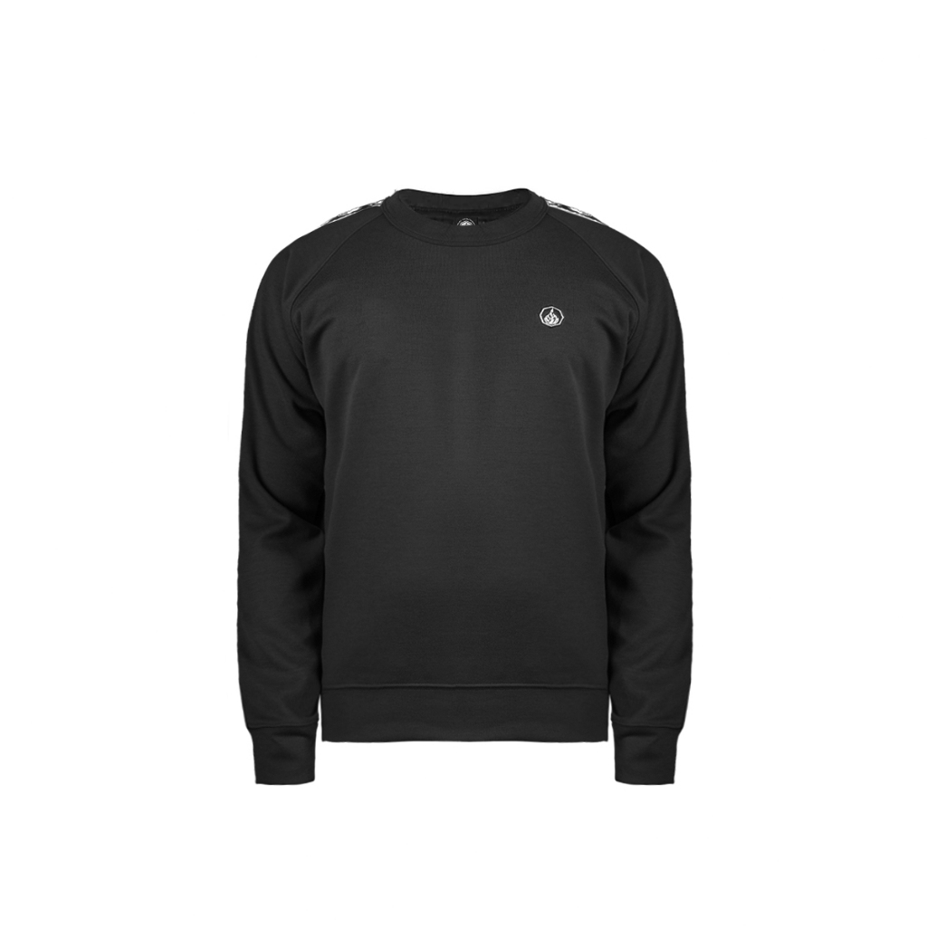 Prung Rullo Crewneck Taped Sweater Warna Hitam
