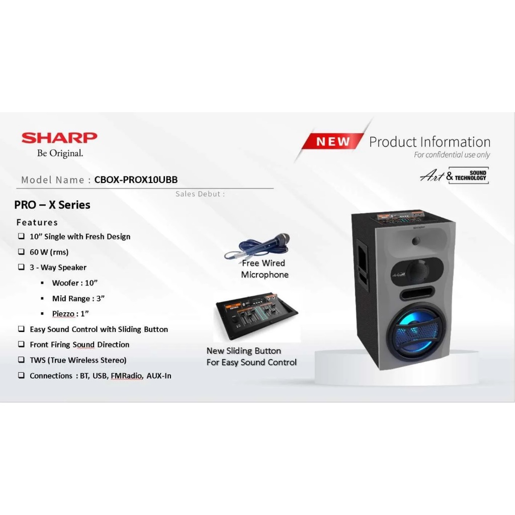 SPEAKER AKTIF SHARP PRO X SERIES / SPEAKER SHARP 10 INCH CBOX-PROX10UBB