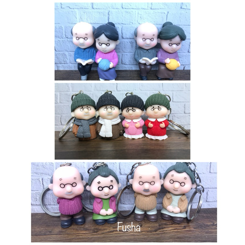 Gantungan Kunci Couple Kakek Nenek/ Oma-Opa /Miniatur Couple Kakek Nenek/Gantungan Kunci Pasangan