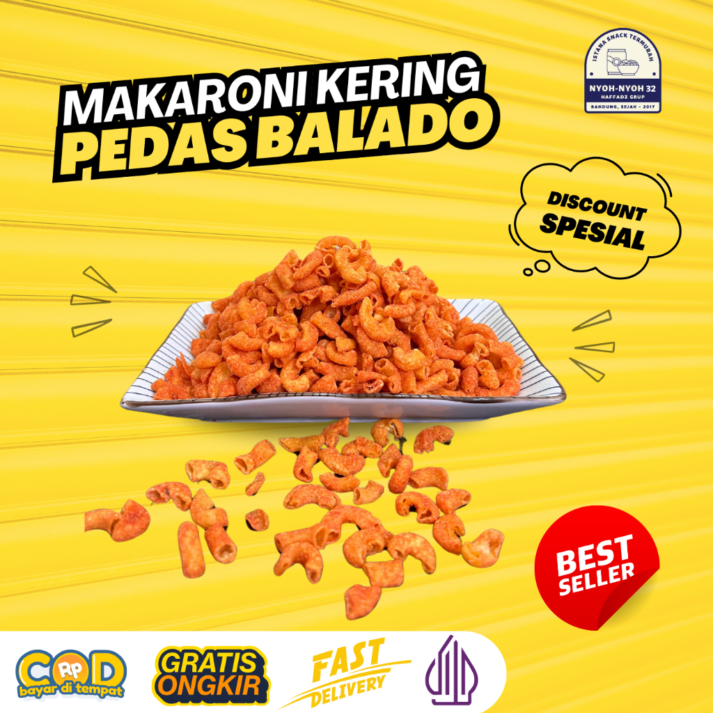 

Makaroni Pipa Balado// Snack Makaroni Pipa Sepat Rasa Balado Pedas 250gr 500gr 1Kg