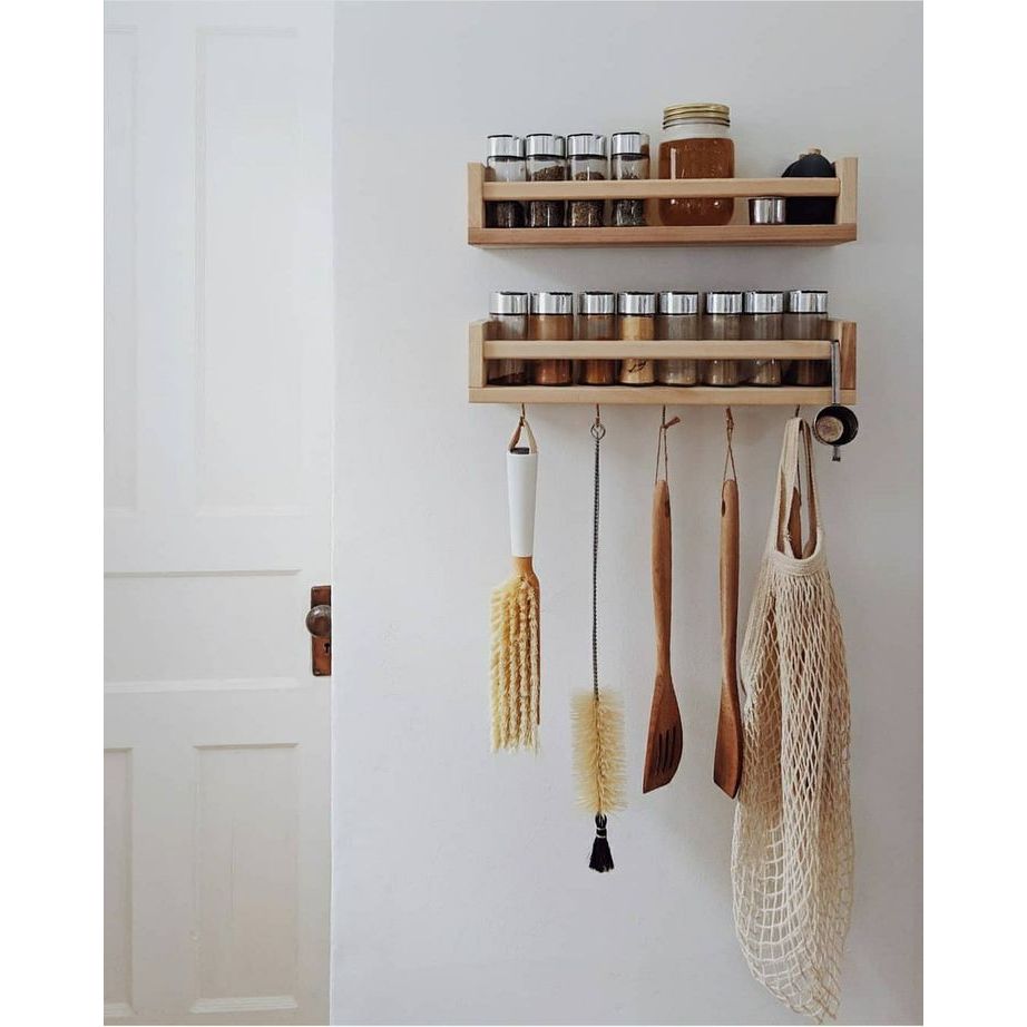 RAK KAYU minimalis bumbu dapur rak buku kayu rak dapur RAK KOSMETIK RAK DINDING KAYU SERBAGUNA
