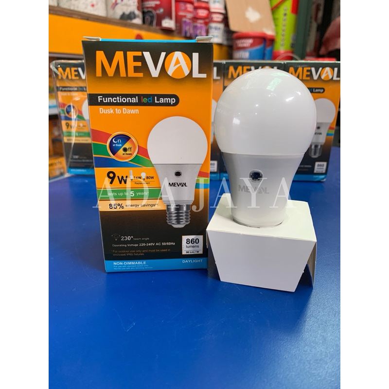 LAMPU SENSOR CAHAYA DUSK TO DAWN MEVAL 9 watt