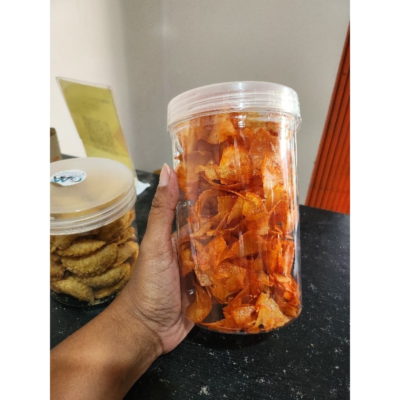 

kripik sanjay pedas manis kemasan toples