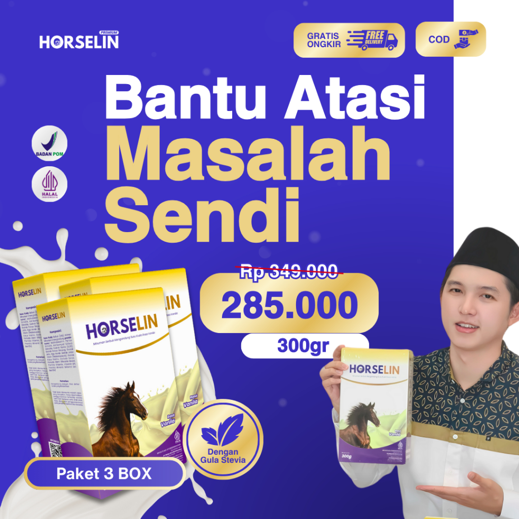 

PAKET 3 BOX HORSELIN Susu Kuda Murni 100% Asli Tulang Sendi Halal