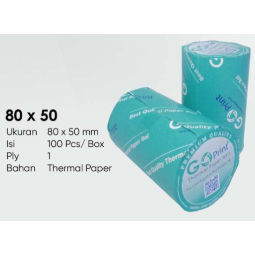 

kertas thermal roll / thermal register roll 80 x 50