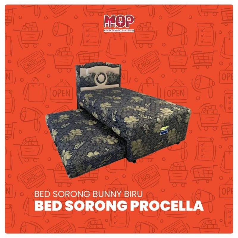 Bed sorong kasur tidur sorong putih Procella bunny kasur sorong anak kasur tingkat anak murah