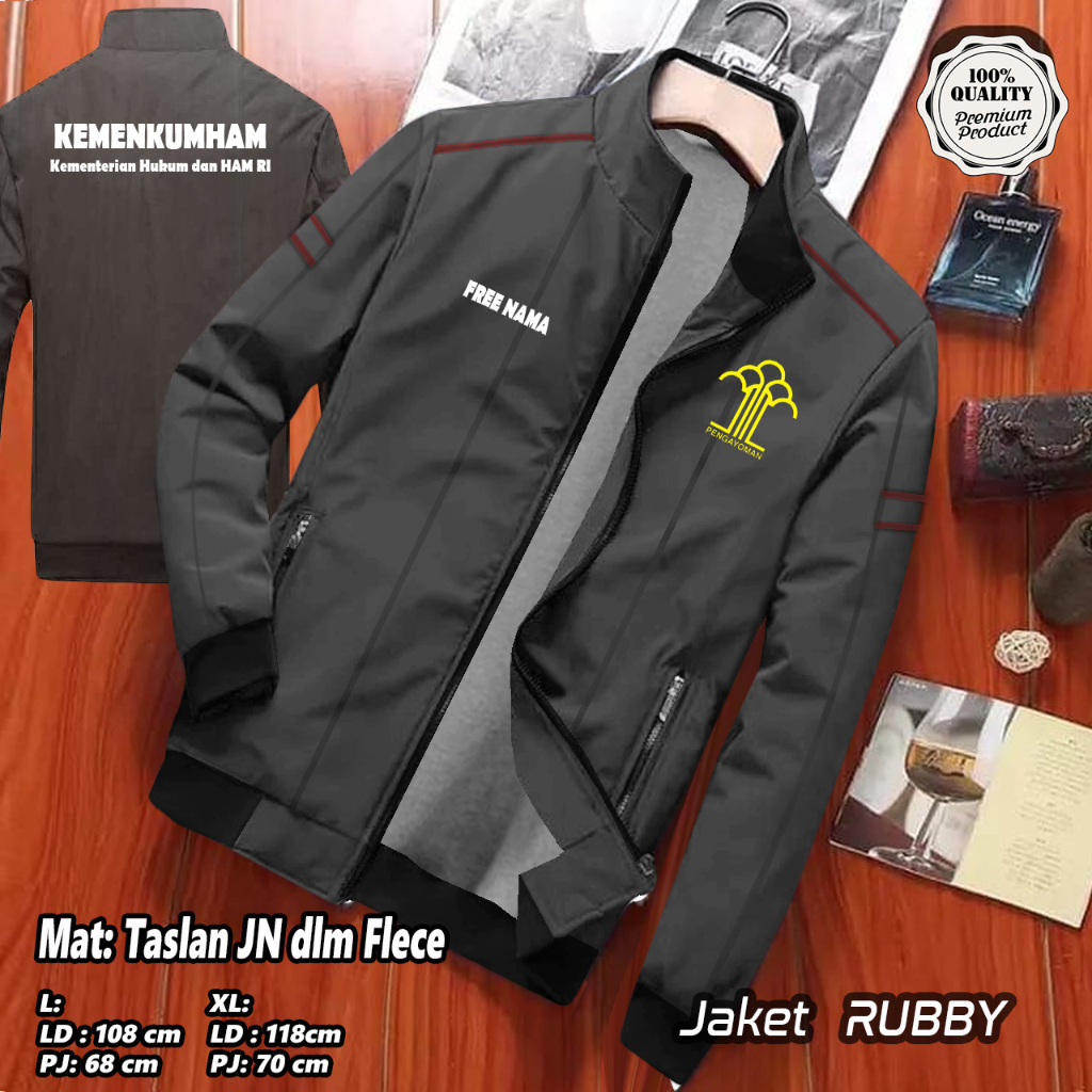 JAKET RUBY PARASUT KEMENKUMHAM / JAKET DISTRO KEMENKUMHAM / JAKET SERAGAM