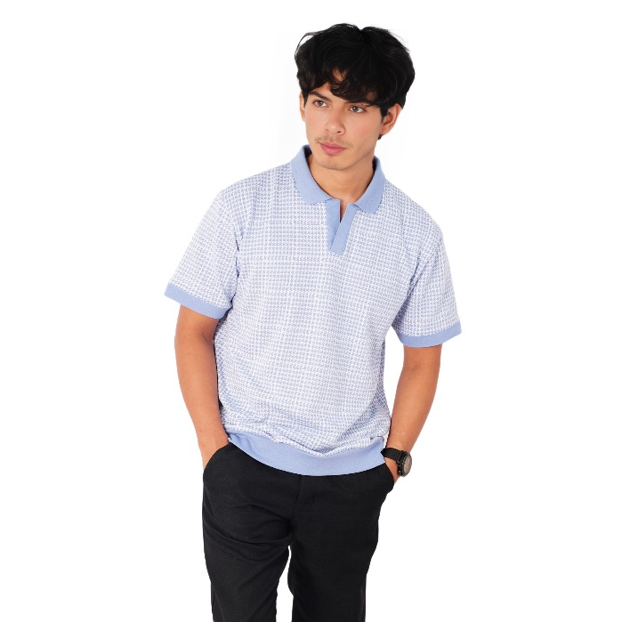 POSHBOY Polo Premium Flat Knitt Sausalito Warna Biru - Kaos Polo Pria Lengan Pendek Rajut Original