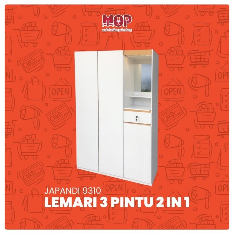 Lemari pakaian gamis 3 pintu lemari baju lemari full gantung lemari murah