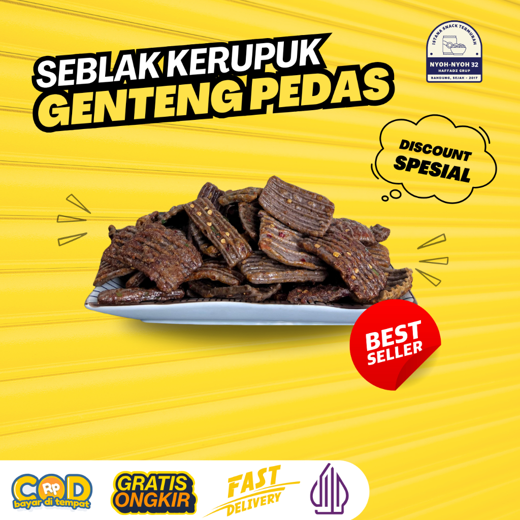 

Seblak Kerupuk Jengkol Pedas Daun Jeruk 500gram//Seblak Kerupuk Genteng Pedas Cikruh Daun Jeruk