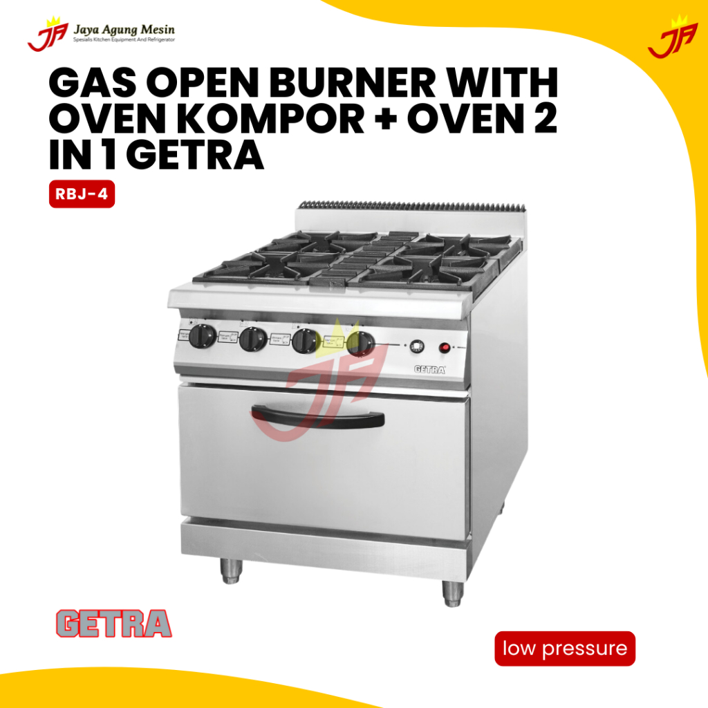 GETRA Gas Open Burner RBJ-4/Gas Open Burner 4 Tungku+Oven Getra RBJ 4/Gas Open Burner 4 Tungku