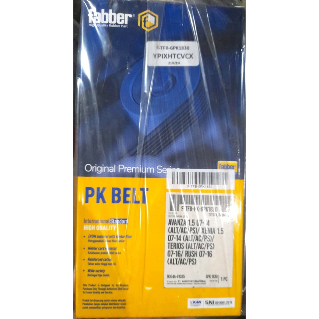 FAN BELT 6PK1830 AVANZA /XENIA  / TERIOS / RUSH  FABBER