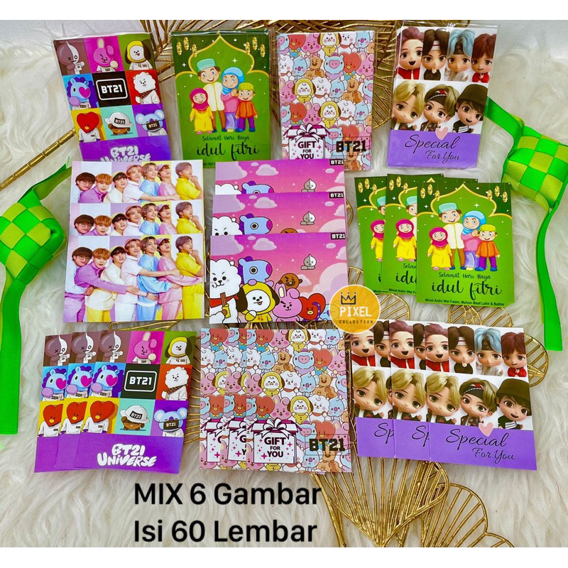 

AMPLOP LEBARAN MOTIF BT21 BTS ANGPAO LEBARAN HARI RAYA IDUL FITRI MURAH isi 50 LEMBAR