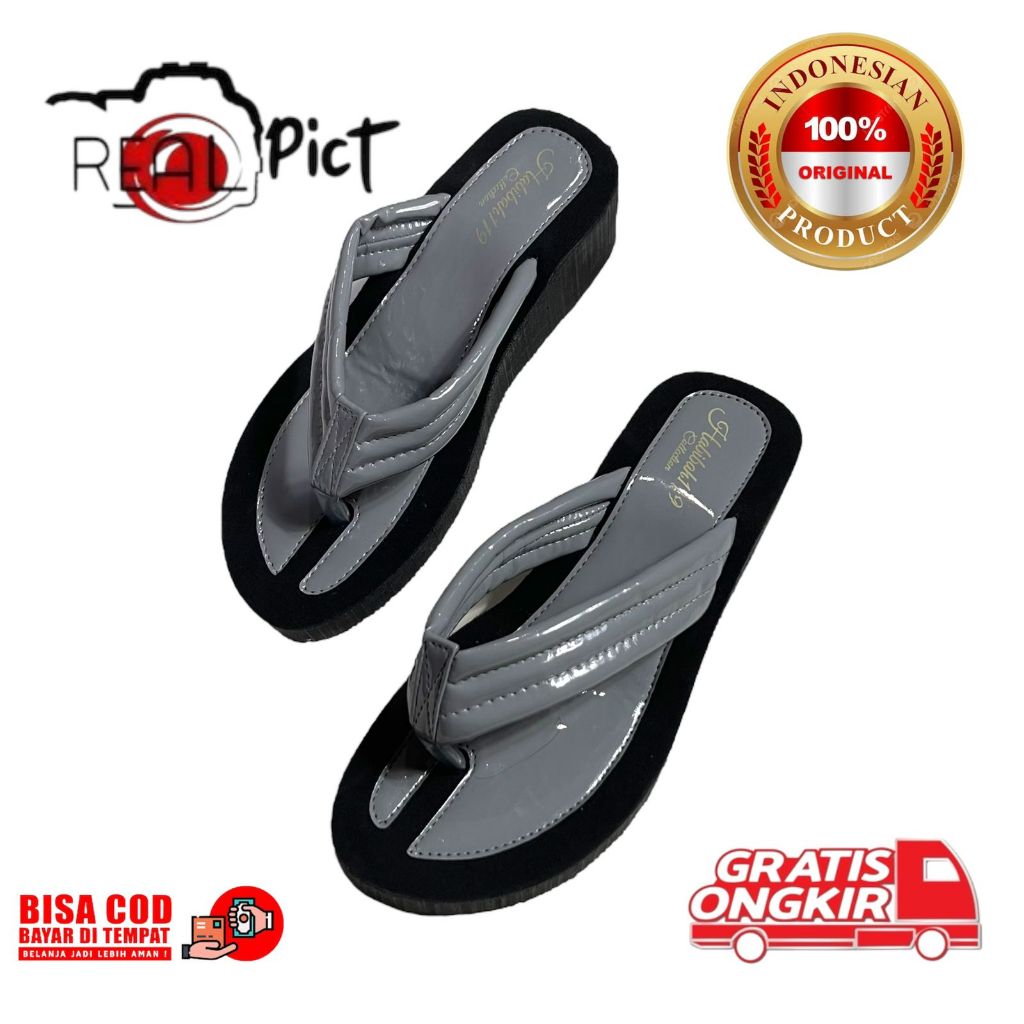 Sendal Wanita Wedges Jepit Profil Manohara Tinggi 5 Cm Size 36 - 40