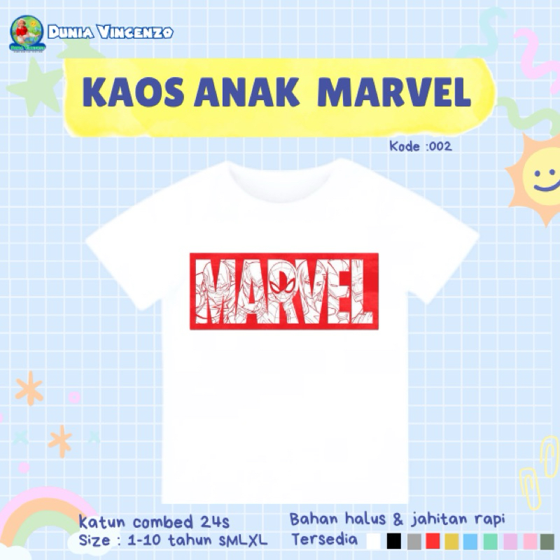 kaos anak edisi marvel kaos dewasa marvel kaos oversize marvel kaos anak lebaran marvel