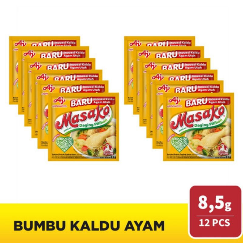 

Masako® Bumbu Kaldu Ayam Penyedap Rasa 8.5g (24 pcs)