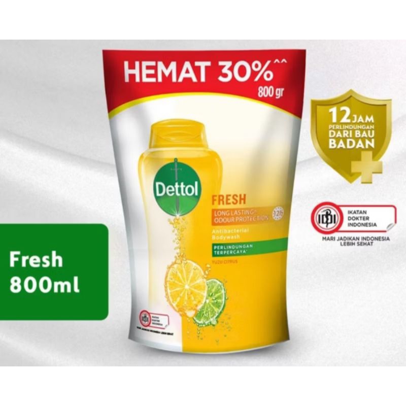 DETTOL BODY WASH FRESH 800ML
