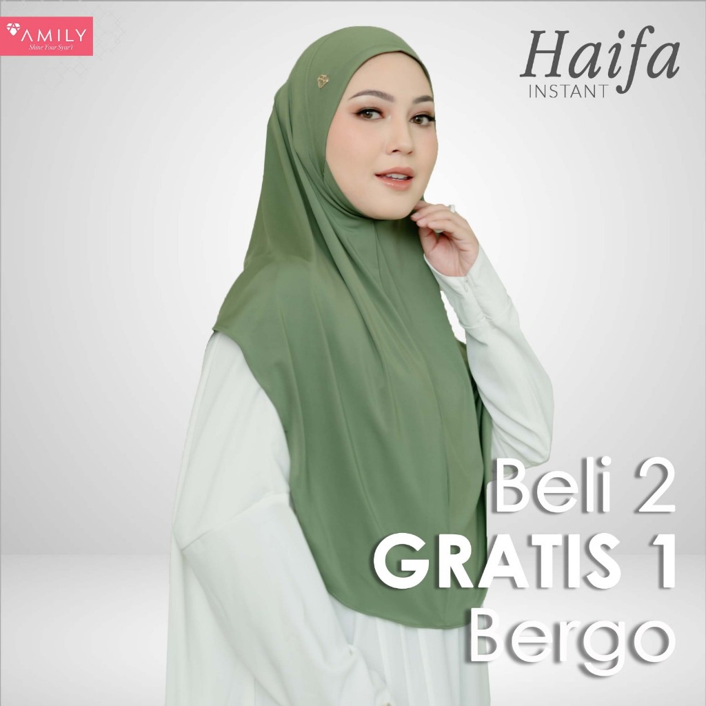 BERGO DAGU BRANDED - HAIFA INSTANT ORI AMILY HIJAB INSTAN BERGO DAGU AIRY SPANDED PREMIUM JILBAB SYA