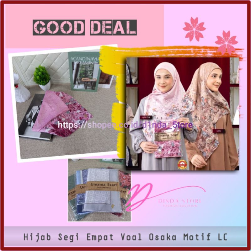 Jilbab Segi Empat Umama Voal Osaka Kerudung Motif Hijab Lasercut Fashion Muslim Wanita Banjarmasin W