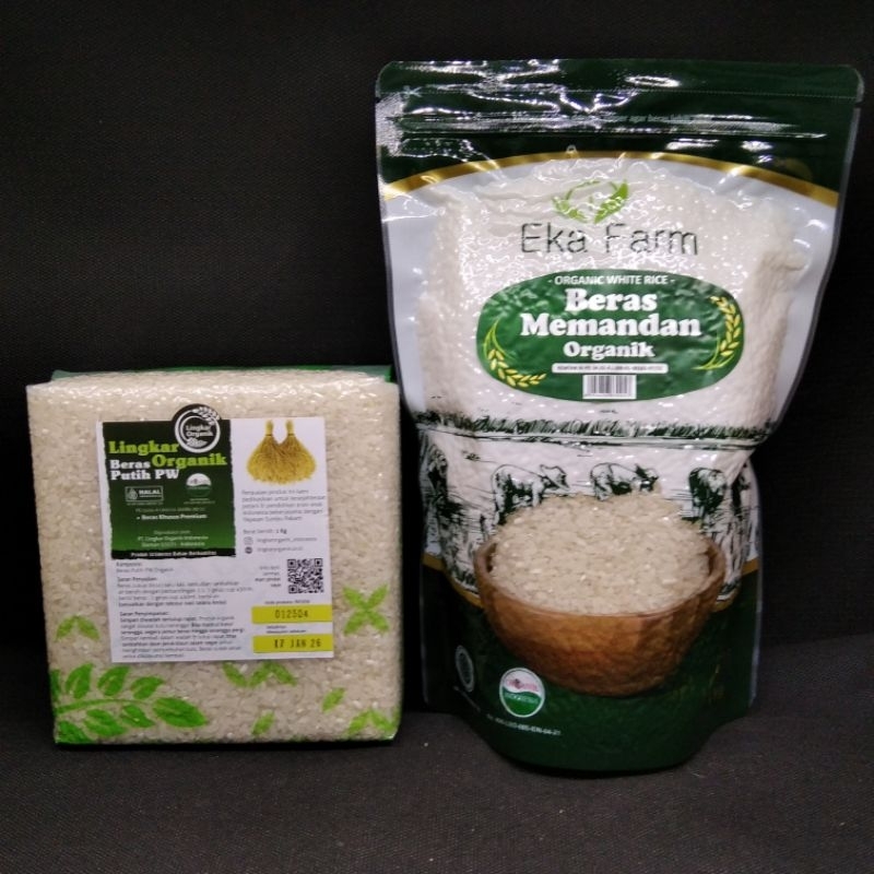 

Beras Pandan Wangi Organik Vaccum 1kg | Lingkar Organik atau Eka Farm