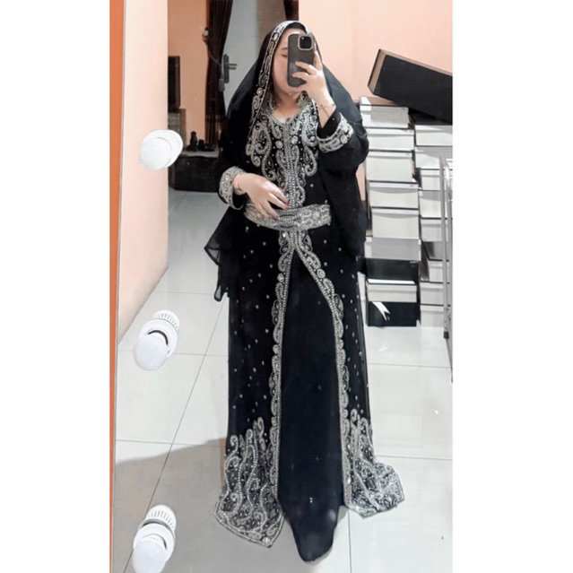 PRELOVED DRESS INDIA ORIGINAL MEWAH HENNA NIGHT BEKAS SECOND HANDMADE FULL SWAROZKI BLACK BS BUTTONS