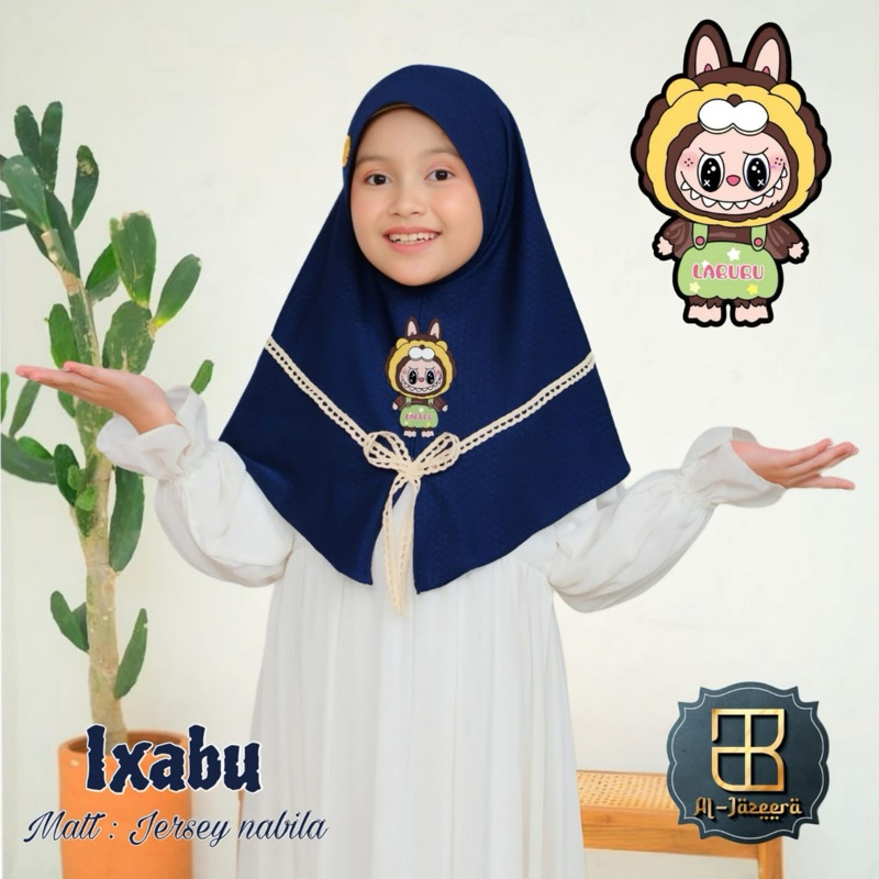 HIJAB INSTAN ANAK Al-JAZEERA LABUBU IXABU ADEM NYAMAN DIPAKAI ORI AL-JAZEERA