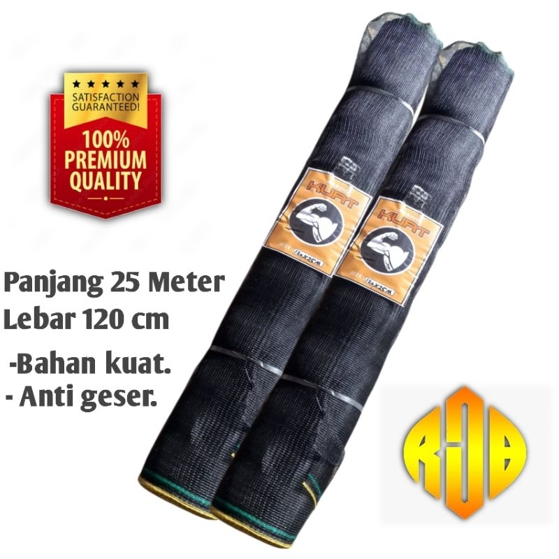 Waring Hitam 1 Roll panjang 25 meter Lebar 120 cm jaring , jaring pagar tanaman