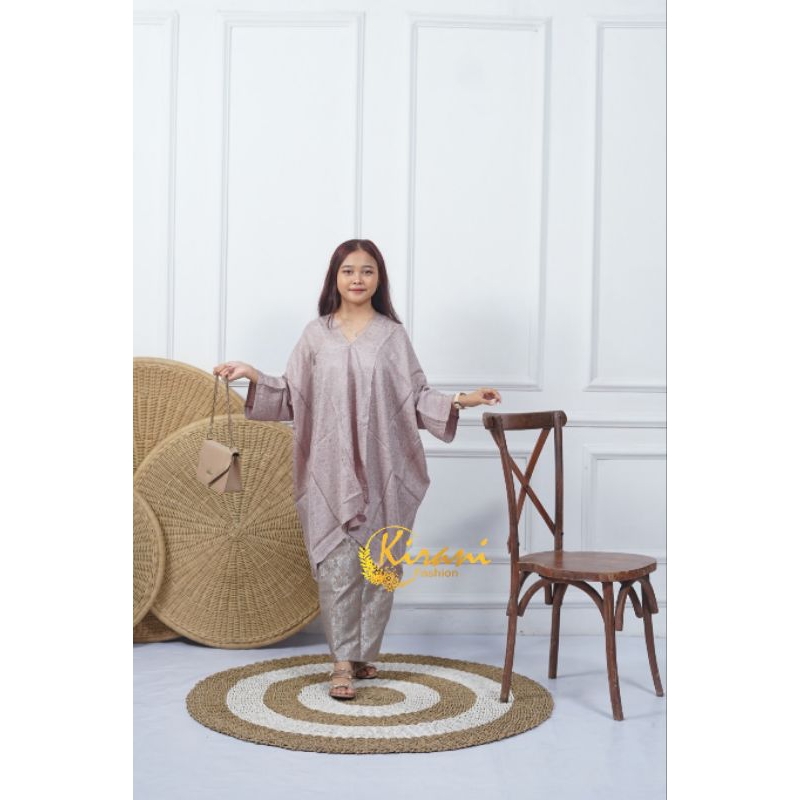 BLUOSE KAFTAN VISCOSE ARUNA SATU SET ROK LILIT SONGKET