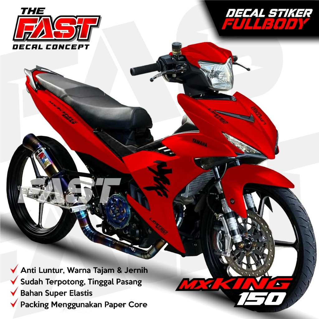 Stiker Decal Mx King V1 Fullbody Motif Simpel - Striping Motor Yamaha Jupiter Mx King V1 Motif Polos