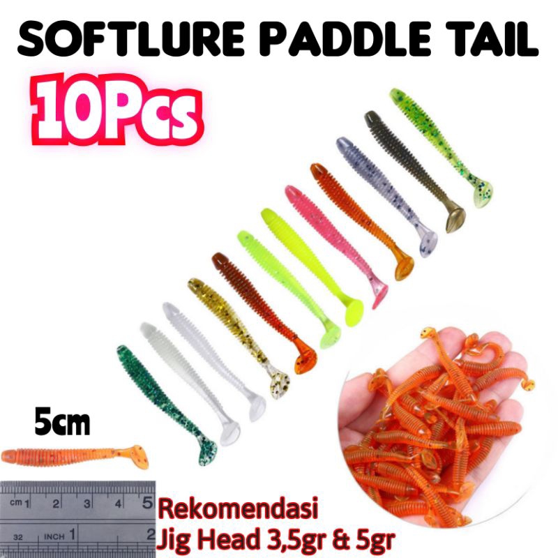Softlure Paddle Tail 5cm UL Lure Umpan Soft Lure Ultra Light Casting