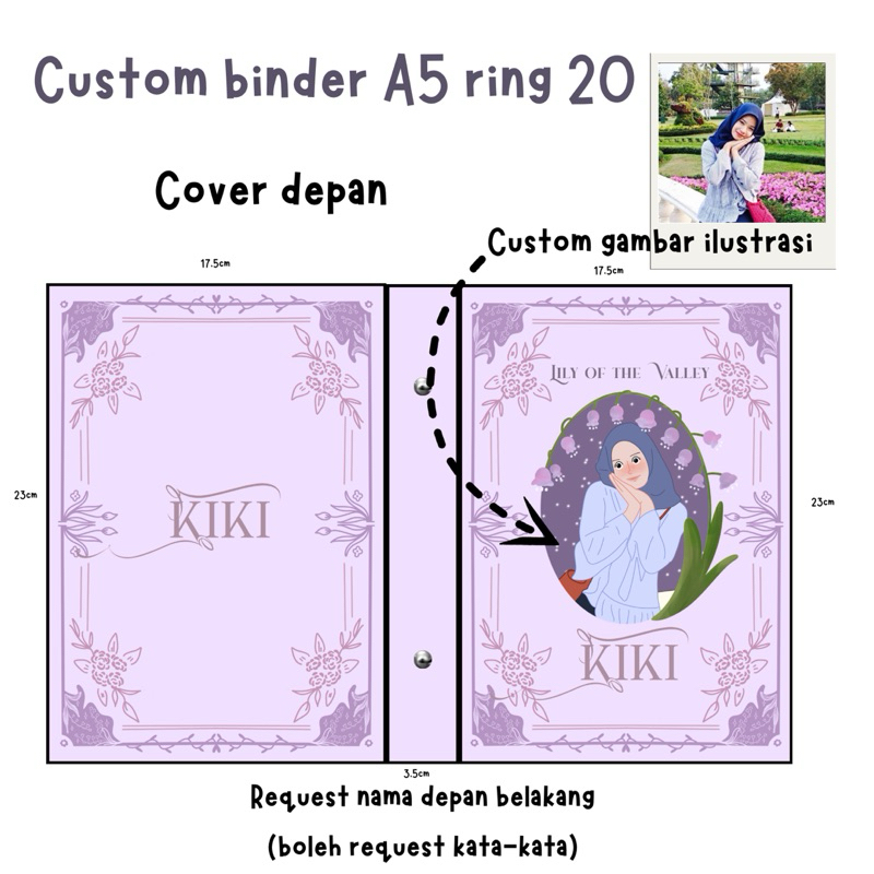 

(CUSTOM) book binder A5 ring 20|binder custom| binder kuliah dan sekolah| binder lucu|book planner