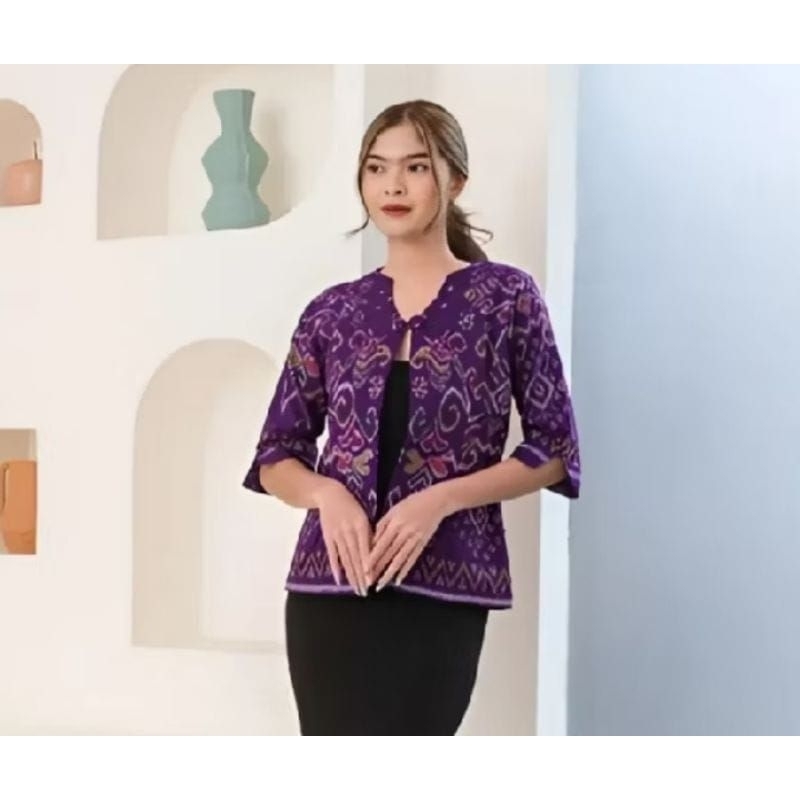 BLOUSE MURAH  baju tenun kondangan wanita casual / cocok buat ngantor / baju endek bali asli tenu / 