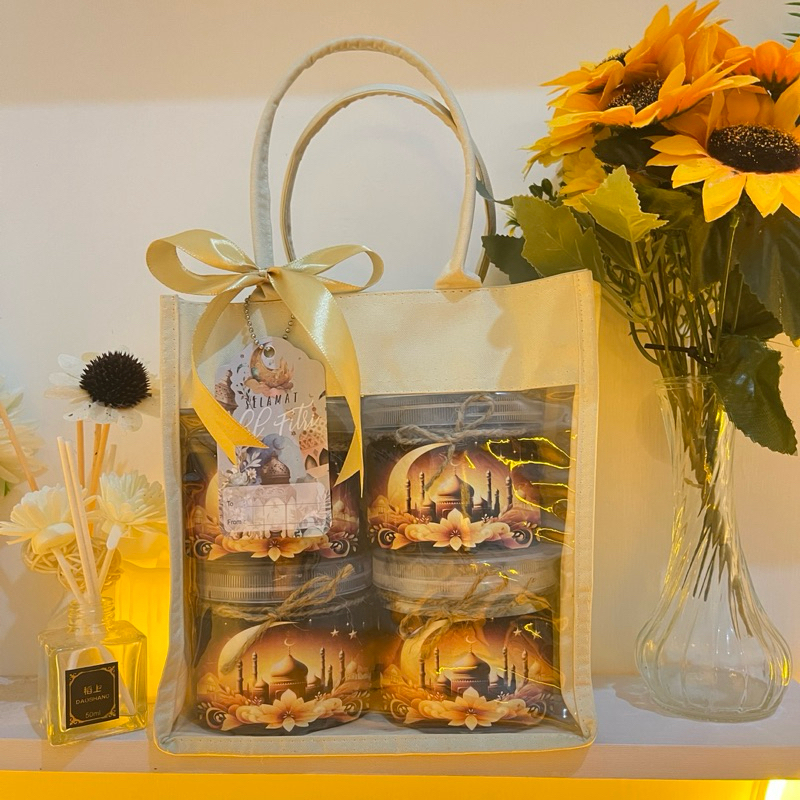 

HAMPERS KUE KERING LEBARAN/PARCEL EID TAS CANVAS PREMIUM