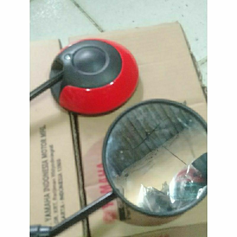 variasi kaca spion motor bulat stadndar Honda beat Scoopy Genio Blade Vario universal honda merah