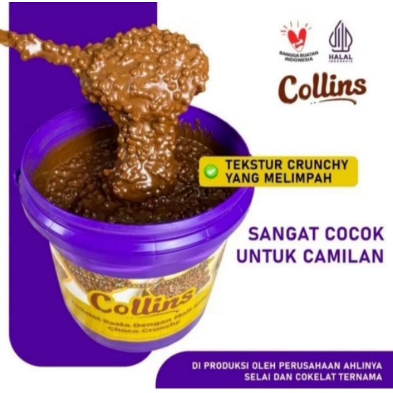 

coklat collins crunchy 1kg / selai coklat